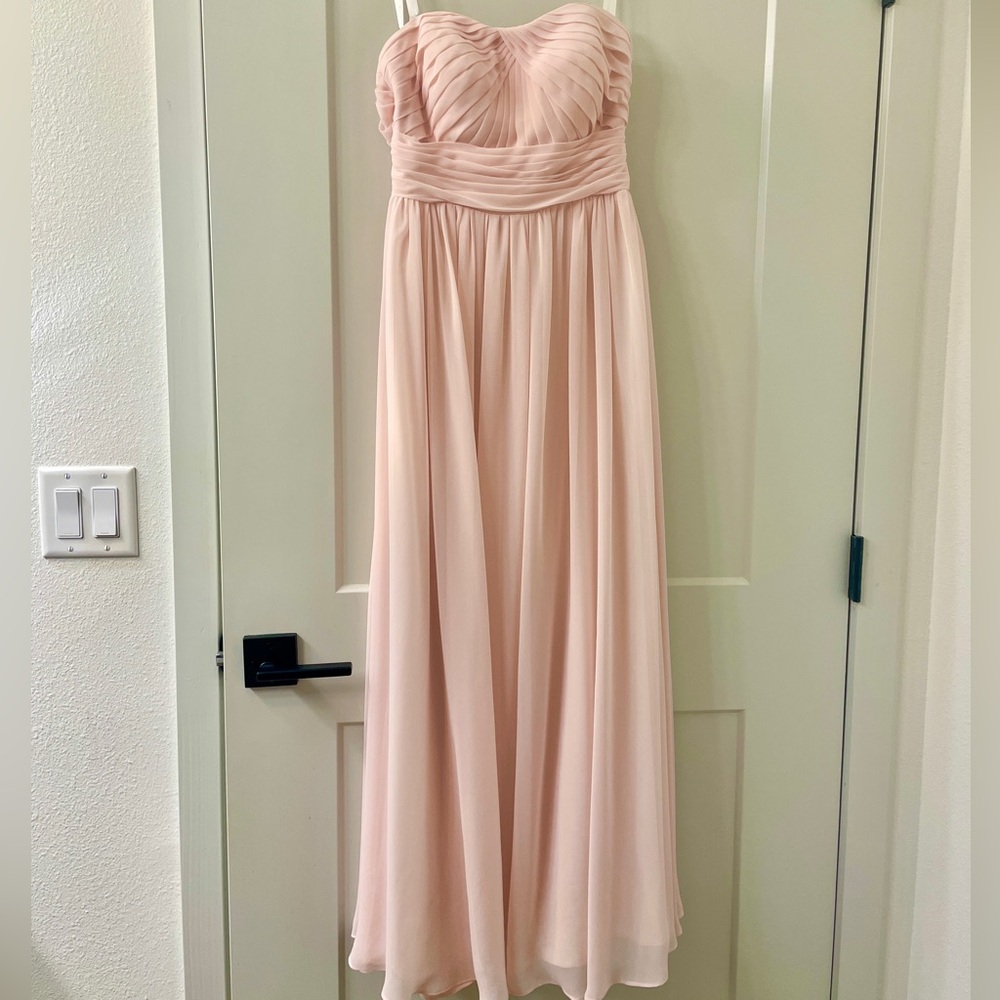 BRAND NEW Azazie Yazmin Blushing Pink A-Line Sweetheart Neckline Chiffon Dress